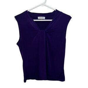 Calvin Klein Purple Sleeveless Blouse M